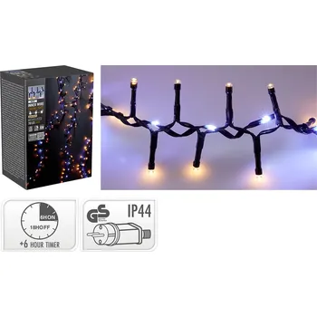 Vánoční dekorace Světelný řetěz 710 LED studená/teplá bílá, délka 10 m, venkovní. 230 V, efekt vodopádu