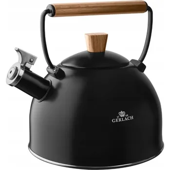 Rychlovarná konvice Konvice GERLACH Natur 2,5L s píšťalkou Ocelová Černá Indukce