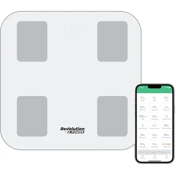 Osobní váha KOUPELNOVÁ VÁHA REVOLUTION SKLENĚNÁ LCD PŘESNÁ ANALYTICKÁ SPORTOVNÍ