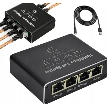 Switch Switch Rozbočovač LAN 4 Porty Gigabit Ethernet RJ45 1000 MB pro Internet