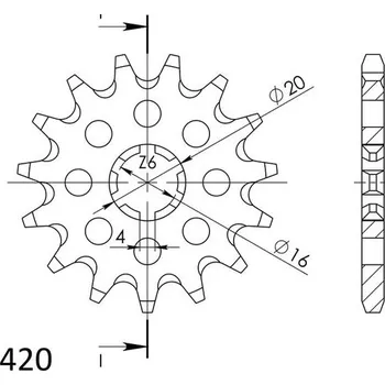 Řetězová sada pro motocykl SUPERSPROX Řetězové kolečko SUPERSPROX CST-546:14 14 zubů, 420