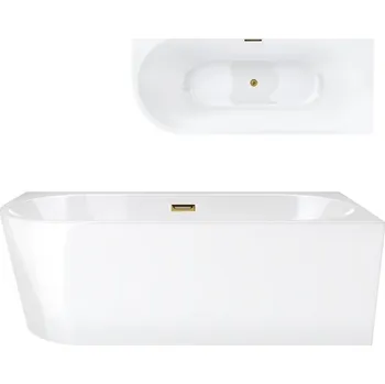 Vana Akrylátová rohová vana Corsan Intero, odtok uprostřed, 150 x 74 cm