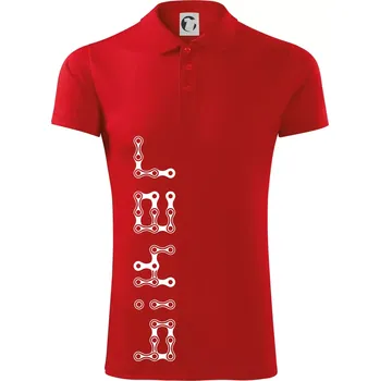 Pánská košile Biker nápis na výšku řetěz - Polokošile Victory sportovní (dresovina) - 2XL ( Červená )