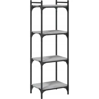 Knihovna Regál na knihy s kovovým rámem, šedý dub sonoma, 40x30x120 cm