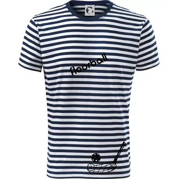 Floorball nápis šikmo - Triko na vodu - XL ( Prouhovaná )