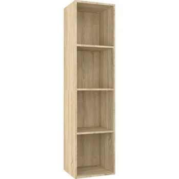Knihovna Regál na knihy se 4 přihrádkami, dub sonoma, 36x30x143 cm