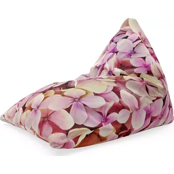 Sedací pytel Sablio Sedací vak Triangl Růžové květy: 120 x 100 x 100 cm