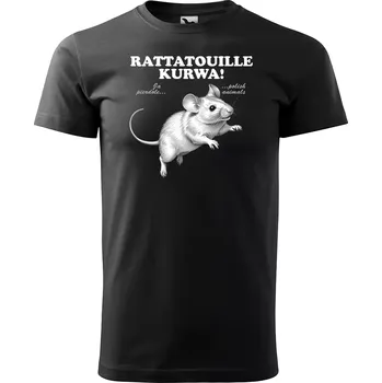 Pánské oblečení Sablio Tričko s potiskem RATTATOUILLE KURWA - černé M