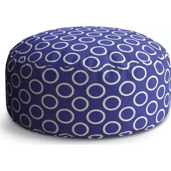 Taburet Sablio Taburet Circle Bílé kruhy na modré: 38x48 cm