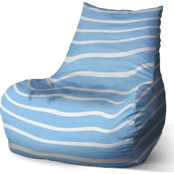 Sedací pytel Sablio Sedací vak Bean Modrobílé pruhy - 60 x 70 x 70 cm