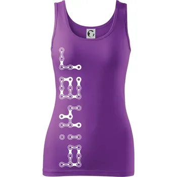 Dámské tričko Biker nápis na výšku řetěz - Dámské tílko - 2XL ( Fialová )
