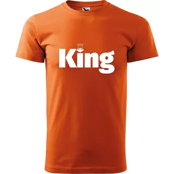 Sablio Tričko s potiskem King - oranžové 2XL