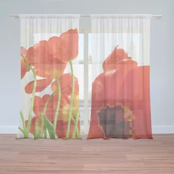 Záclona Sablio Záclony Tulipány: 2ks 150x250cm