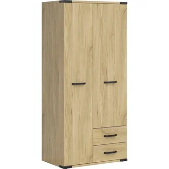 Šatní skříň Skříň Lara - Black Red White - BRW Jesion Belarus 90x197.5 cm