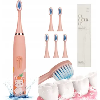 Péče o chrup ELEKTRICKÝ SONICKÝ KARTÁČEK PRO DĚTI NA ZUBY KRÁLÍK + 5 NÁHRADNÍCH HLAVIC