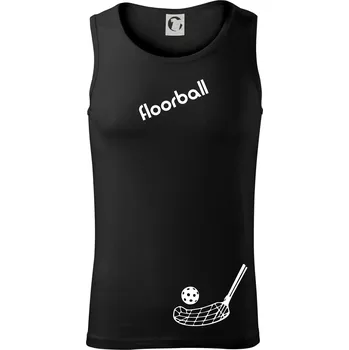 Pánská móda Floorball nápis šikmo - Tílko pánské Core - S ( Černá )