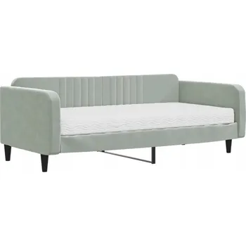 Pohovka Rozkládací pohovka světle šedá 223x110x75cm, pěna, samet