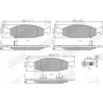 Brzdová destička Jurid 573077J Sada brzdových destiček, kotoučové brzdy