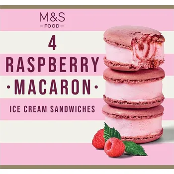 Bonbon Marks & Spencer Malinová zmrzlina s makronkami s malinovou příchutí