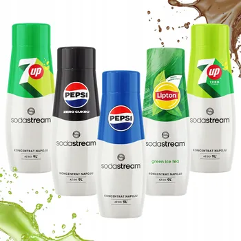 Sirup pro výrobník sody SADA SIRUPŮ SODASTREAM PEPSI MAX 7UP LIPTON GREEN TEA 440ML KONCENTRÁT