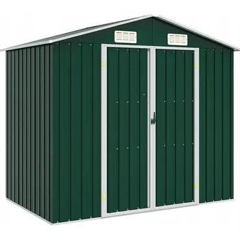 Zahradní domek Zahradní domek z pozinkované oceli, zelený, 205x129x183 cm