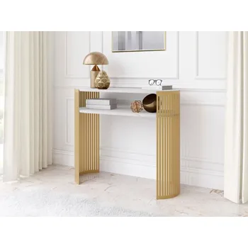 Toaletní stolek Toaletní stolek Zinzit Gold, Barva: zlatá / bílý mramor MIRJAN 5903211454295