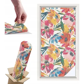 Obraz Okenní Fólie Mléčná S Potiskem Dekorativní Květinová Exploze 50x100 cm