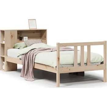 Postel Borovicová postel s regálem 219,5 x 81 x 82 cm, čelo postele 81 x 24 x 82 cm