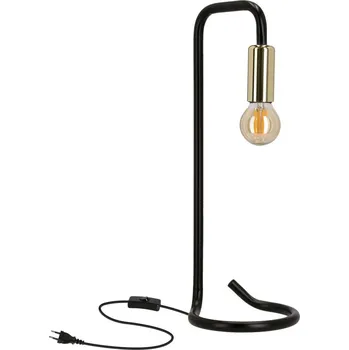 Lampička Industriální stolní lampa HERA - 1xE14, 40W, černá / zlatá