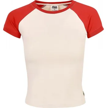 Dámské tričko Ladies Organic Stretch Short Retro Baseball Tee - whitesand/hugered 4XL