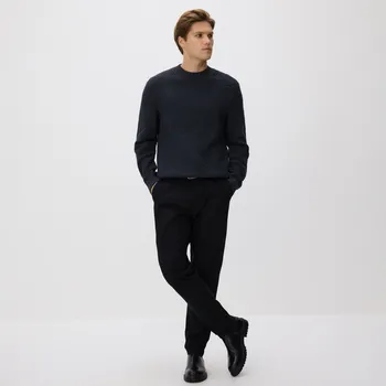 Pánské kalhoty Reserved - Kalhoty chino slim s páskem - černý - 977EV-99X - 977EV-99X-38