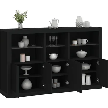 přebalovací pult a komoda Příborník s LED osvětlením černý 162 x 37 x 100 cm IM_3209143