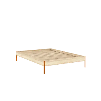 Postel CORE BED natural pine (postel z borovice) 140*200 cm solarorange raw