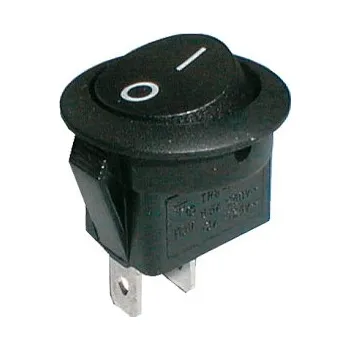 vypínač Přepínač kolébkový kul. 2pol./2pin ON-OFF 250V/6A černý