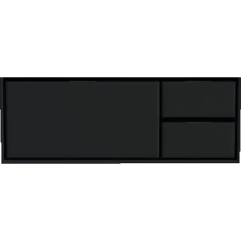 Koupelnový nábytek Souprava koupelnového nábytku Sanox Loft ŠxVxH 120,5 (85/35) x 47 x 45,5 cm barva čela matně černá 2dílná s umyvadlem z minerální litiny umyvadlo levé bez otvoru na kohout