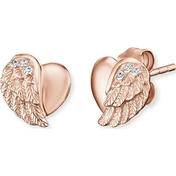 Náušnice Engelsrufer Ear Studs Heart Wings ERE-LILHEARTWING-STR