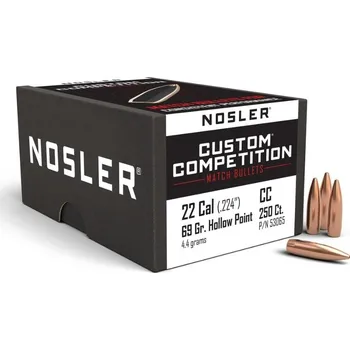Příslušenství pro sportovní střelbu Střely Nosler Custom Competition HPBT .22 Cal., dia .224, 69grs (250 ks)