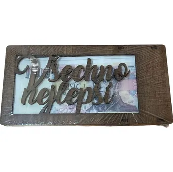 Dárková krabička Krabička na peníze, VŠECHNO NEJLEPŠÍ II, dřevěná