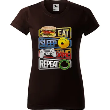 Dámské tričko levne-damske-bavlnene-tricko-potisk-cyklus-hrace Velikost dámská trička Basic: XXL šířka 59, délka 69, Odstín dámské tričko Basic: Čokoládové