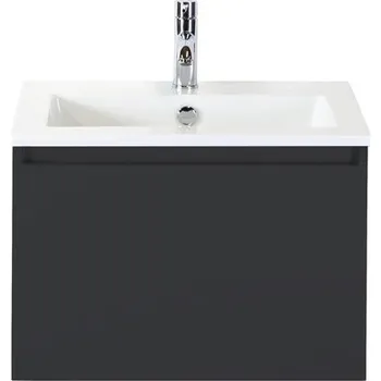 Koupelnový nábytek Souprava koupelnového nábytku Sanox Frozen ŠxVxH 61 x 42 x 46 cm barva čela matně černá 2dílná s keramickým umyvadlem