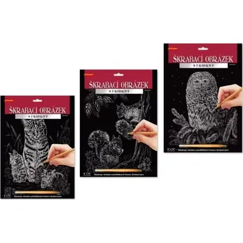 omalovánky SMT Creatoys Škrabací obrázek stříbrný A4 3 druhy