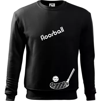 Chlapecké tričko Floorball nápis šikmo - Mikina Essential dětská - 146 cm/10 let ( Černá )