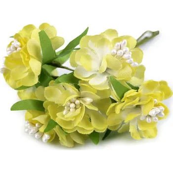 umělá květina Umělý květ na drátku, velké, 7 (15) žlutá světlá