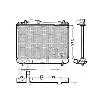 Chladič motoru Denso DRM47008 Chladič motoru, chlazení motoru