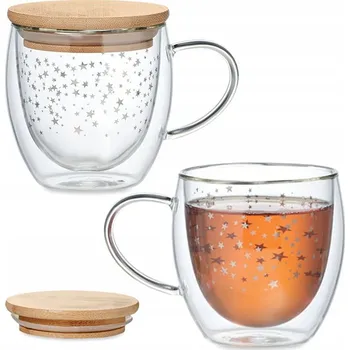 Hrnek s dvojitou stěnou – hvězdičky, 220 ml, sklo