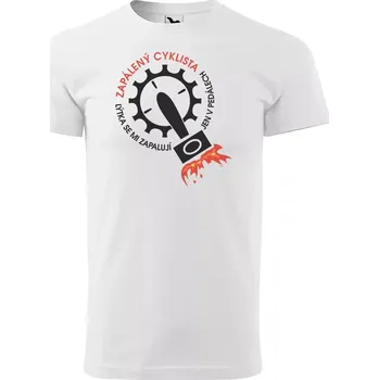 Pánské tričko Sablio Tričko s potiskem Zapálený cyklista - bílé 4XL