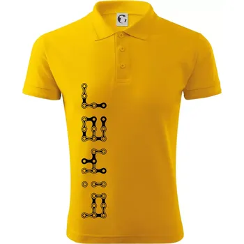 Pánská košile Biker nápis na výšku řetěz - Polokošile pánská Pique Polo 203 - S ( Žlutá )