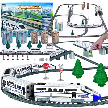 Vláček a vláčkodráha Elektrická vláčkodráha 914 cm Vlak Tunel Koleje Vláček XXL Zvedací most