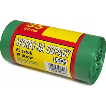 Pytle na odpadky PYTLE NA ODPADKY UNIVERZÁLNÍ ZELENÁ 35L x 25 KUSŮ 50 cm x 60 cm