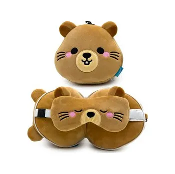 Cestovní polštářek Cestovní polštář a maska na oči Relaxeazz Svišť Mimi